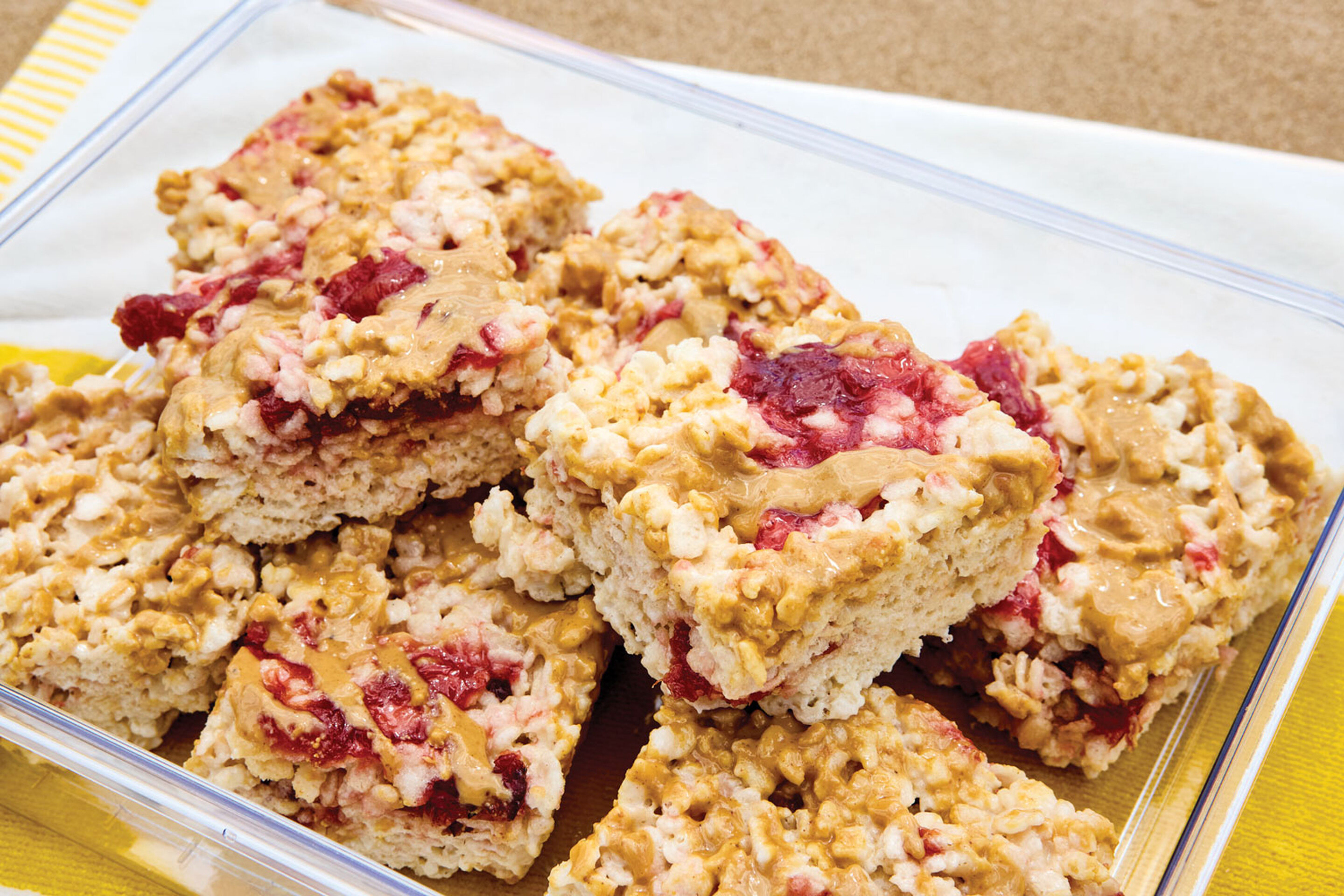 PB&J Rice Cereal Treats