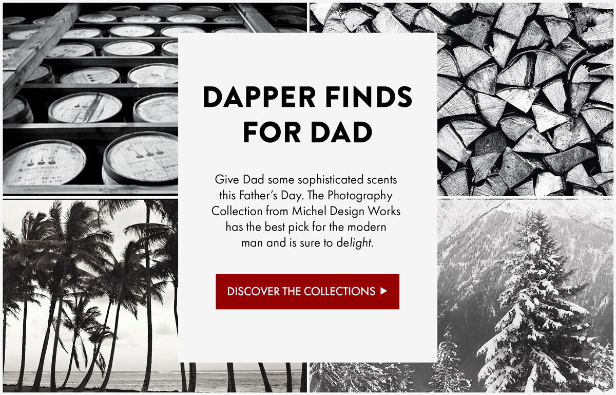 Dapper Finds for Dad - Give Dad some sophisticated scents  this Father&rsquo;s Day. The Photography  Collection from Michel Design Works  has the best pick for the modern  man and is sure to delight. - Discover The Collections