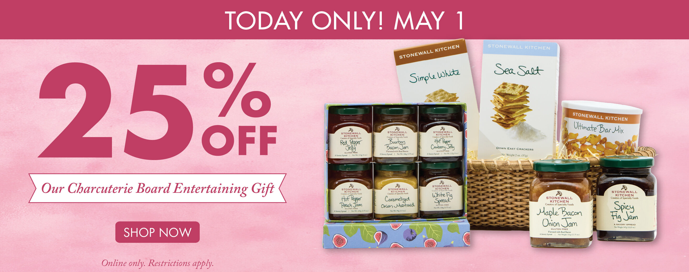 Today Only! May 1 | 25% OFF Our Charcuterie Board Entertaining Gift | Shop Now