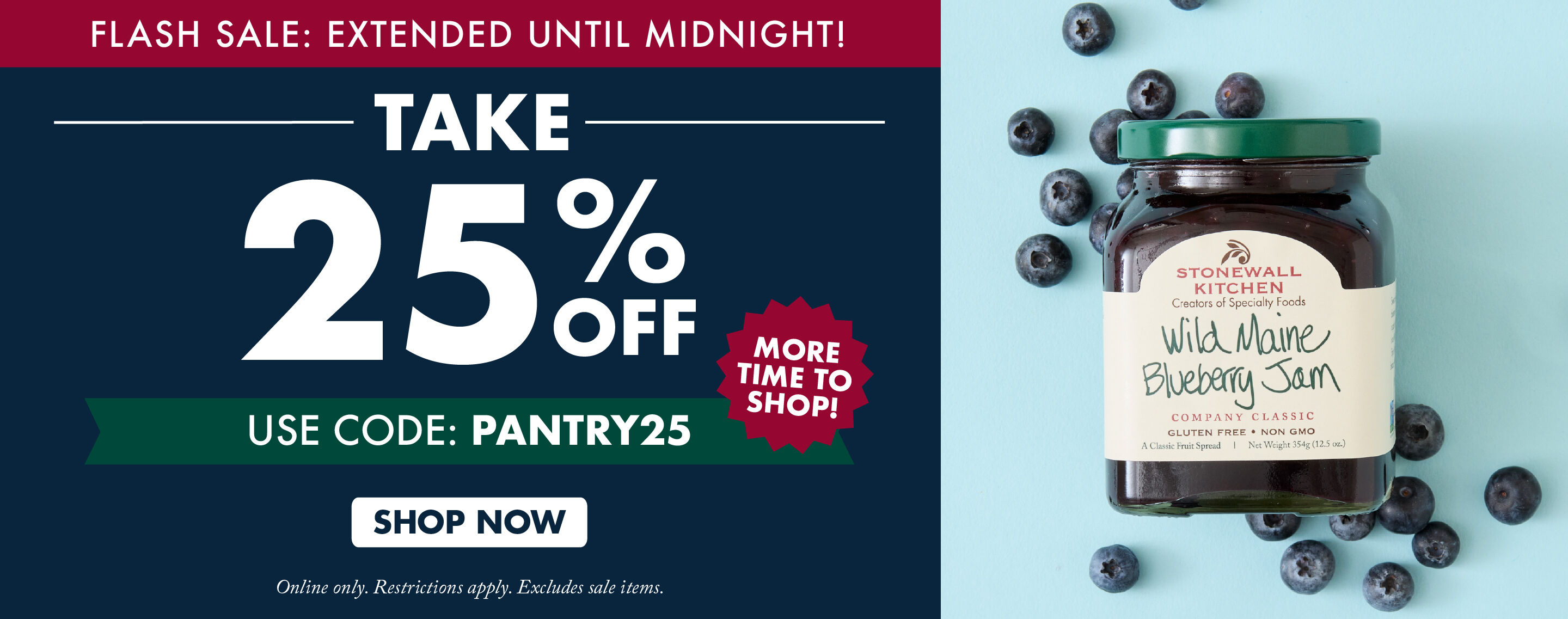 EXTENDED UNTIL MIDNIGHT January 27 | FLASH SALE - Take 25% OFF Your Next Order | USE CODE: PANTRY25 | Shop Now
