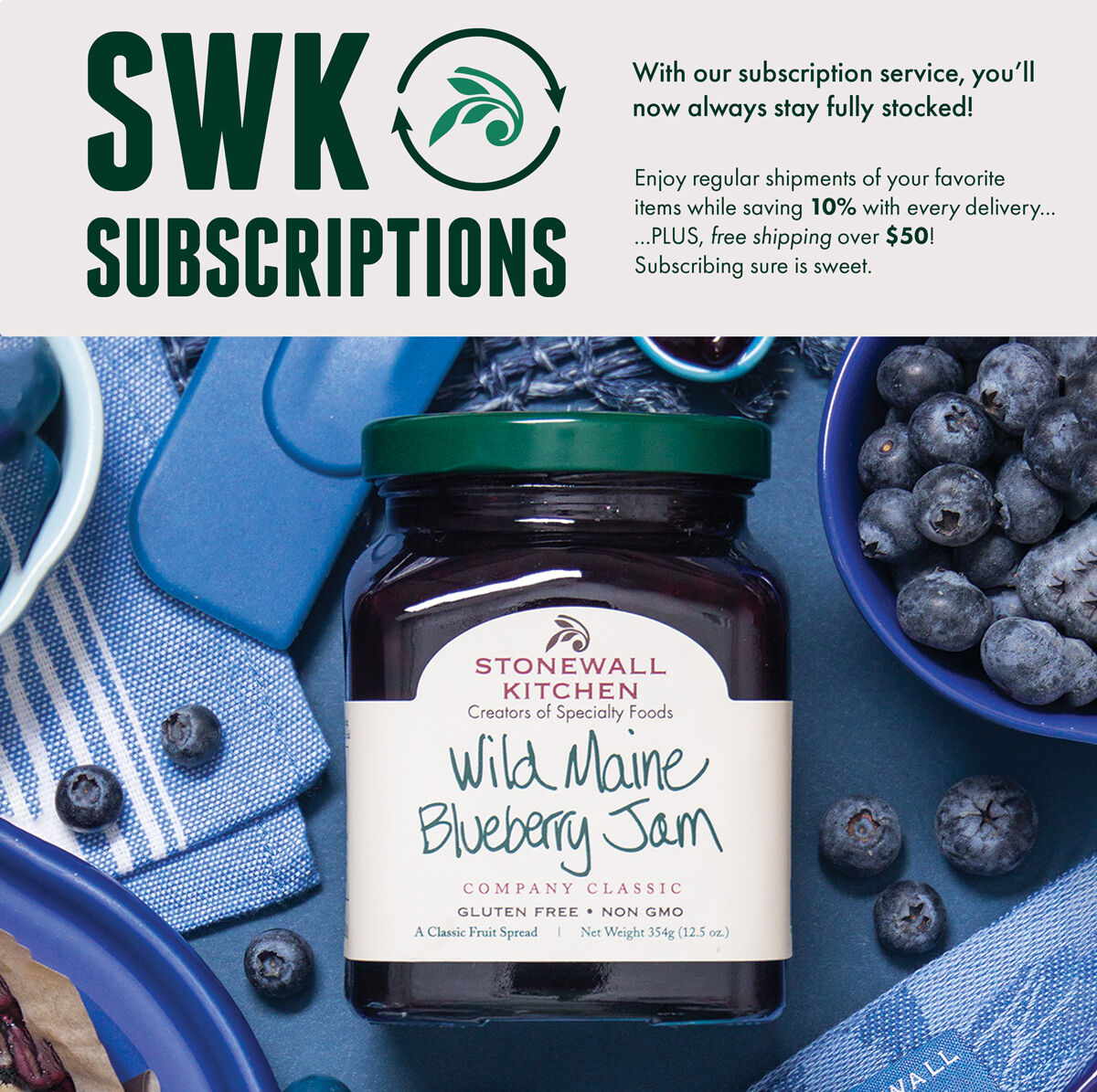 SWK Subscriptions: With our subscription service, you&rsquo;ll now always stay fully stocked! | Enjoy regular shipments of your favorite items while saving 10% with every delivery... ...PLUS, free shipping over $50!  Subscribing sure is sweet. 