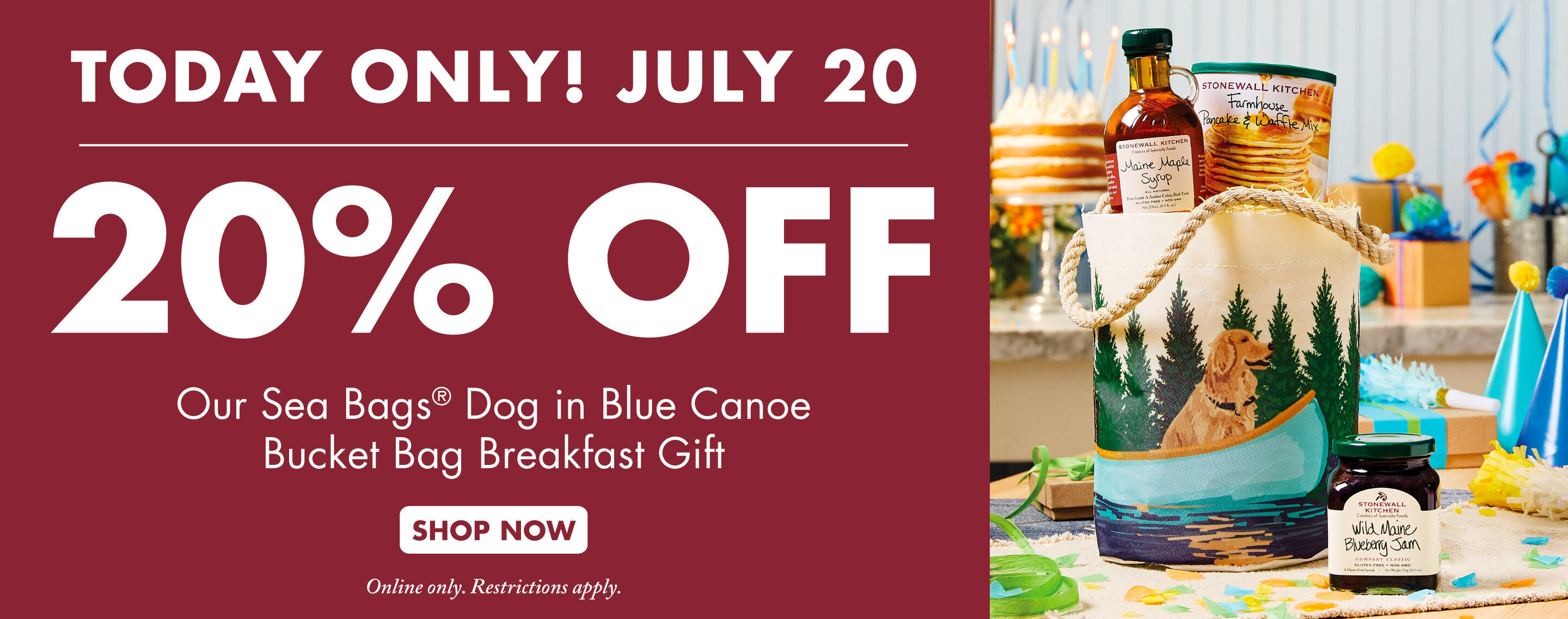Today Only! - 20% OFF Our Sea Bags Dog in Blue Canoe Bucket Bag Breakfast Gift - Shop Now
