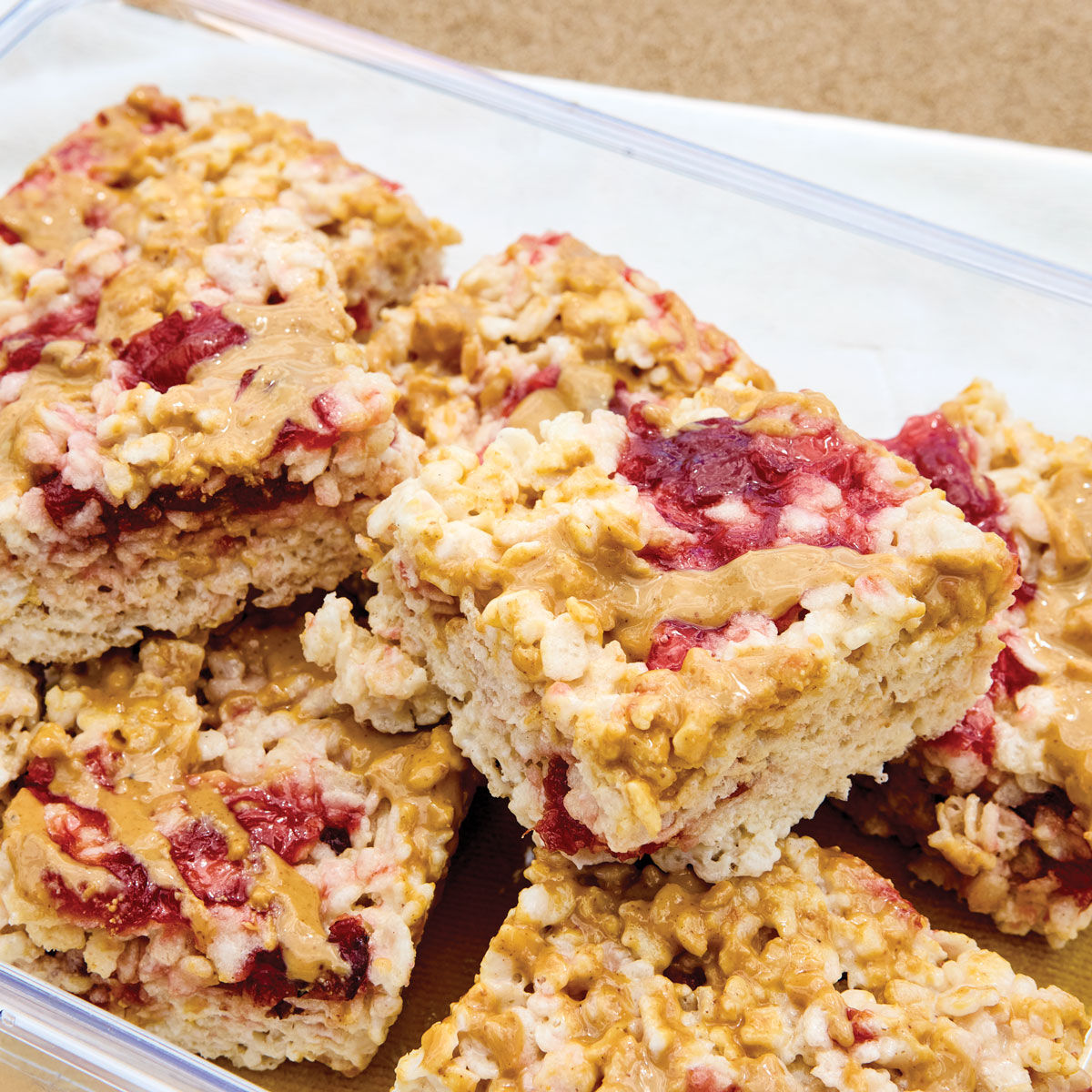 PB&J Rice Cereal Treats