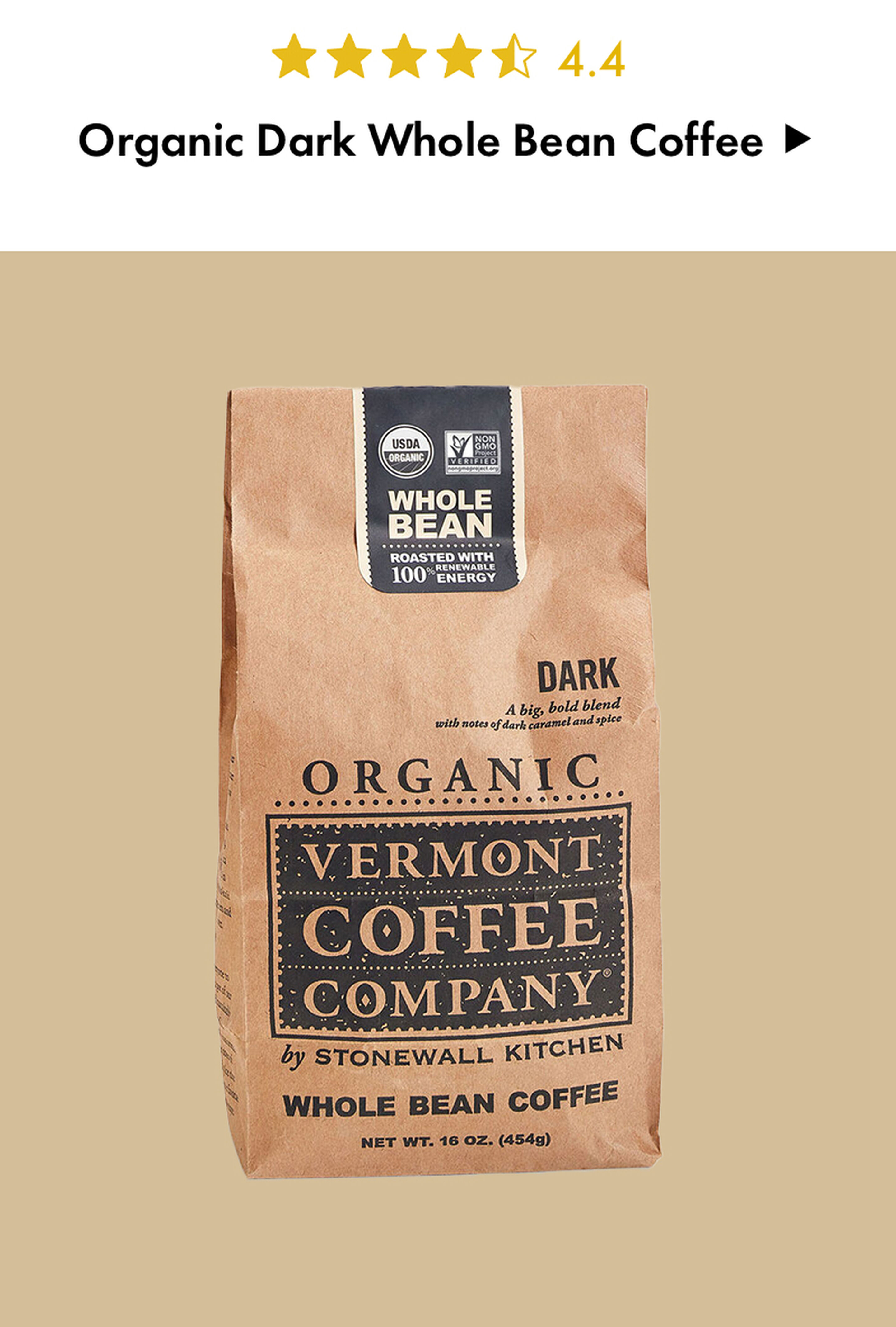 Organic Dark Whole Bean Coffee - 4.4 Stars