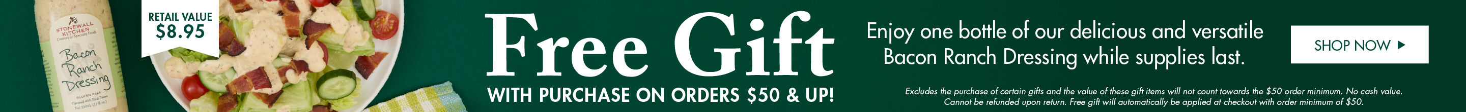 FREE GIFT with purchase on orders $50 and up! | While supplies last. | Learn More