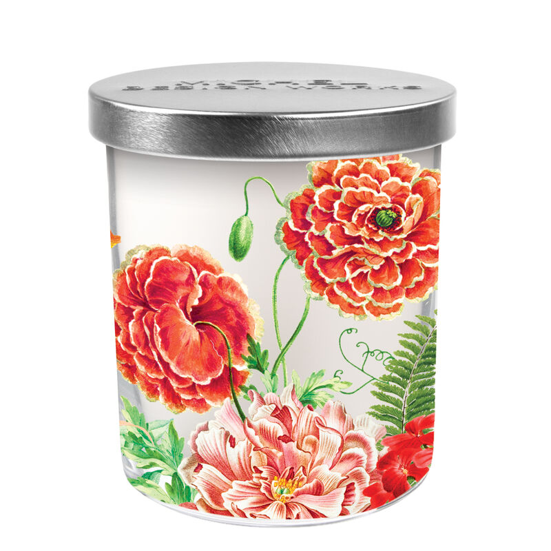 Poppies & Posies Decorative Glass Candle