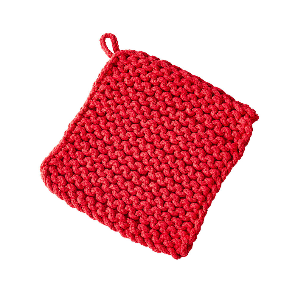 Red Crocheted Pot Holder image number 0