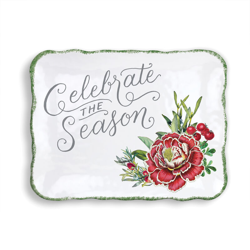 Christmas Bouquet Melamine Cookie Tray