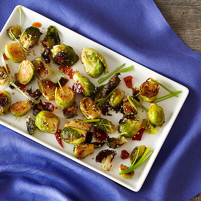 Sweet Chili Oven Roasted Brussels Sprouts
