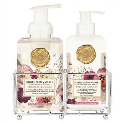 Pressed Flowers Hand Care Caddy