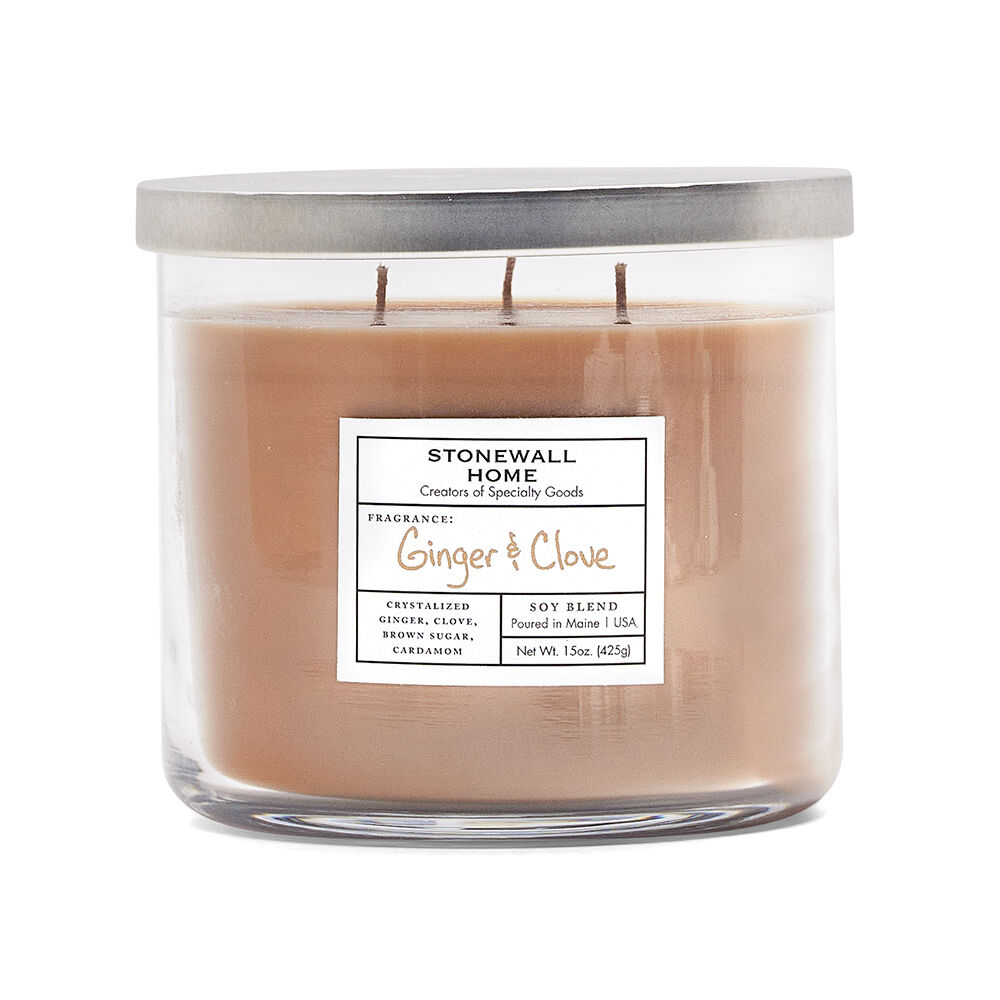 Stonewall Home Ginger & Clove Candle Large Apothecary Stonewall Kitchen
