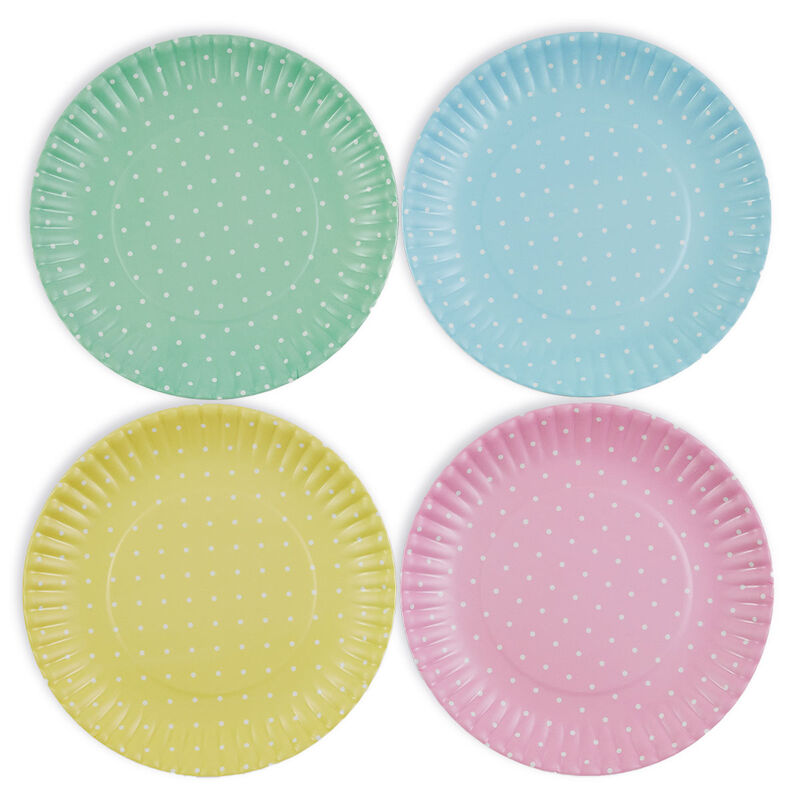Pastel Polka Dot Plates (Set of 4)