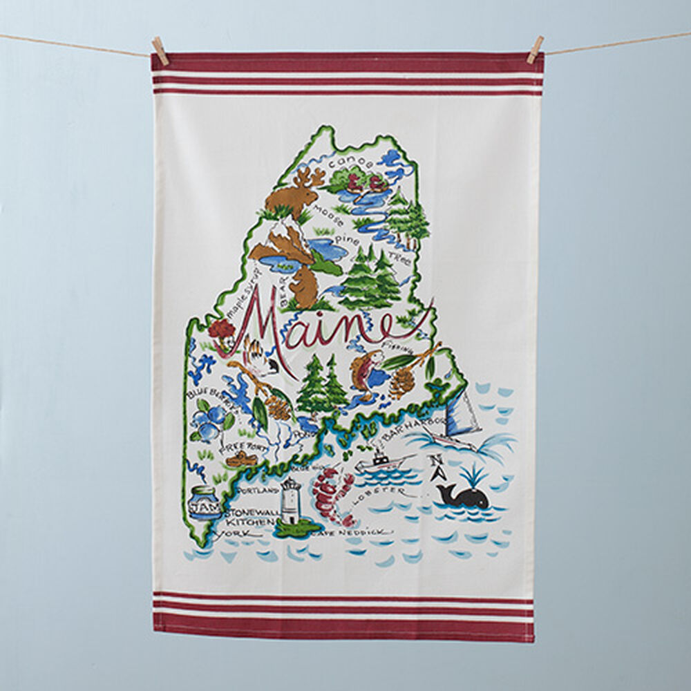 Maine Map Tea Towel image number 0