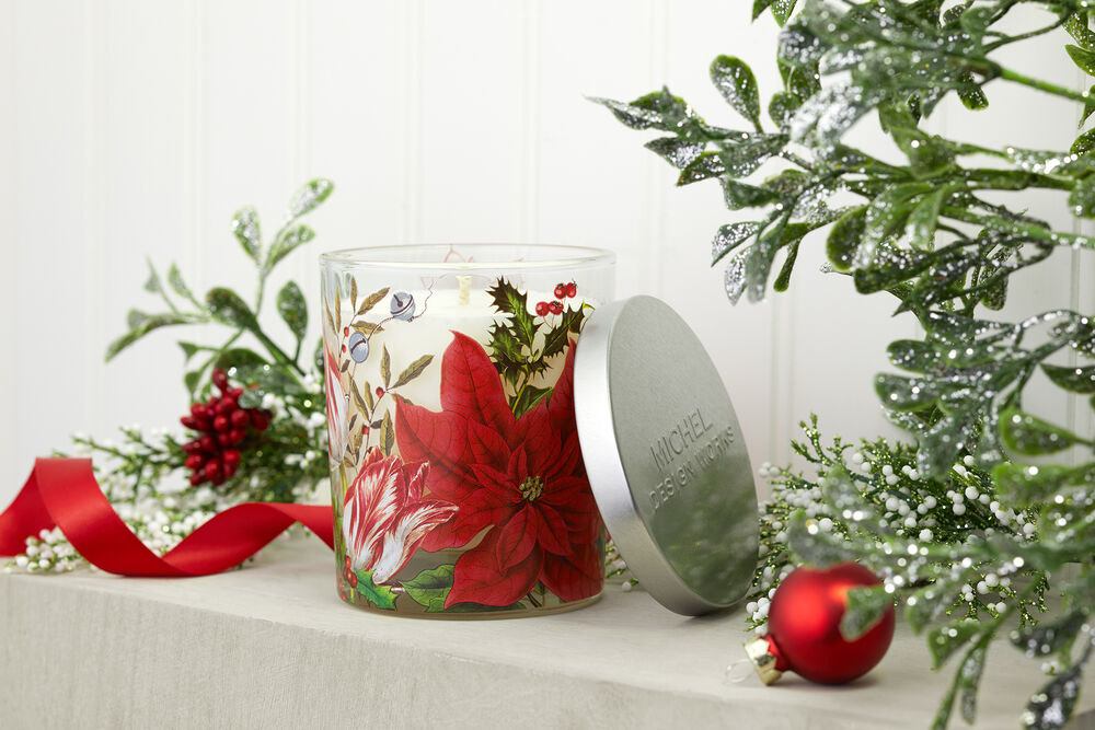 Christmas Bouquet Decorative Glass Candle