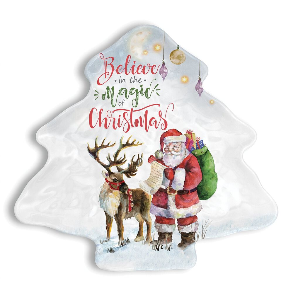 Believe Melamine Christmas Tree Plate image number 0