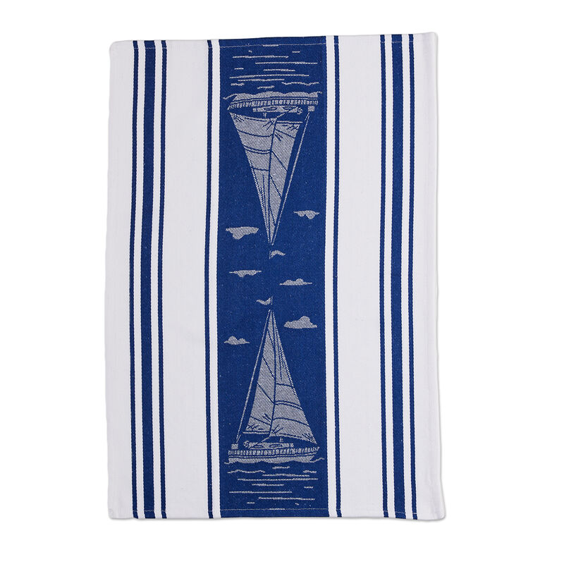 Sailboat Jacquard Stripe Tea Towel 