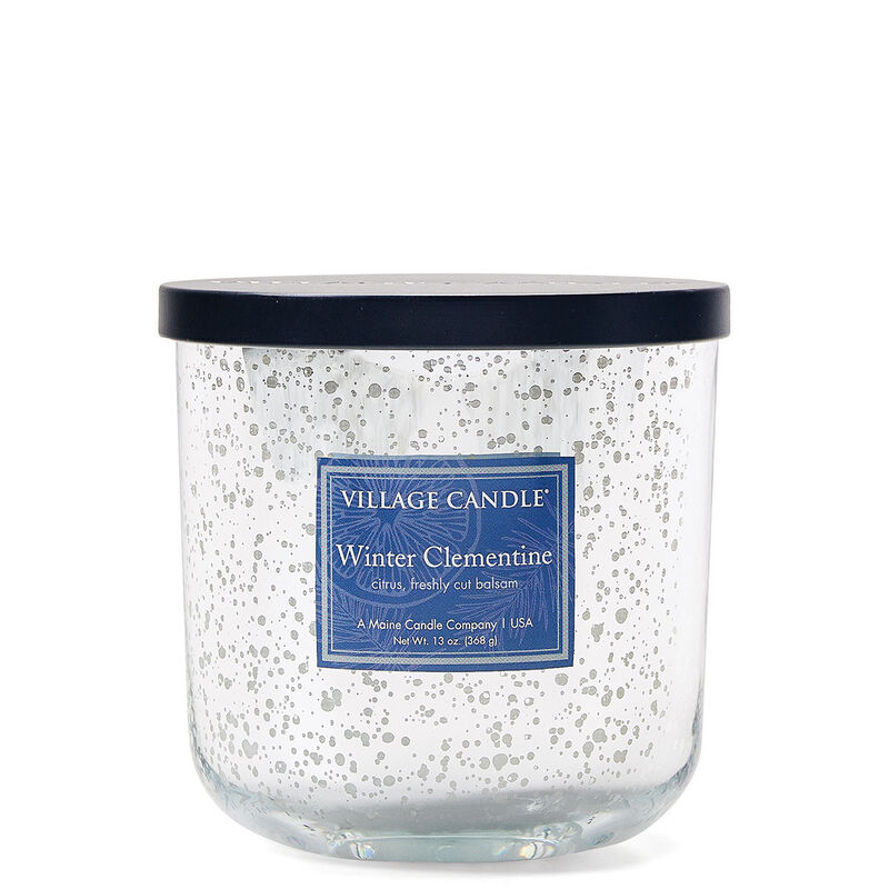 Winter Clementine Mercury Glass Candle