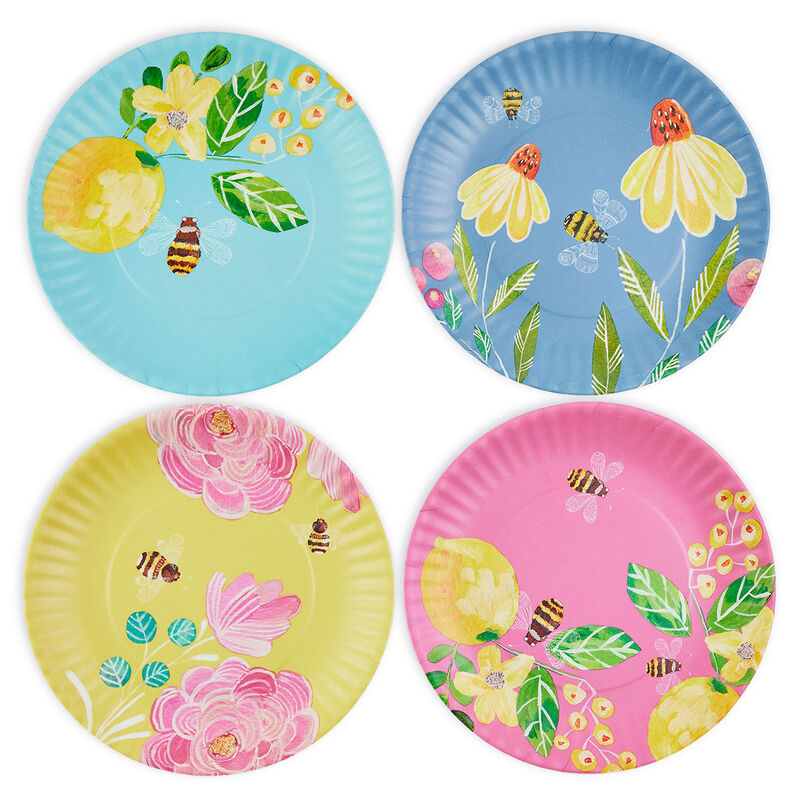 Bee and Flower Plates (Assorted Set of 4)