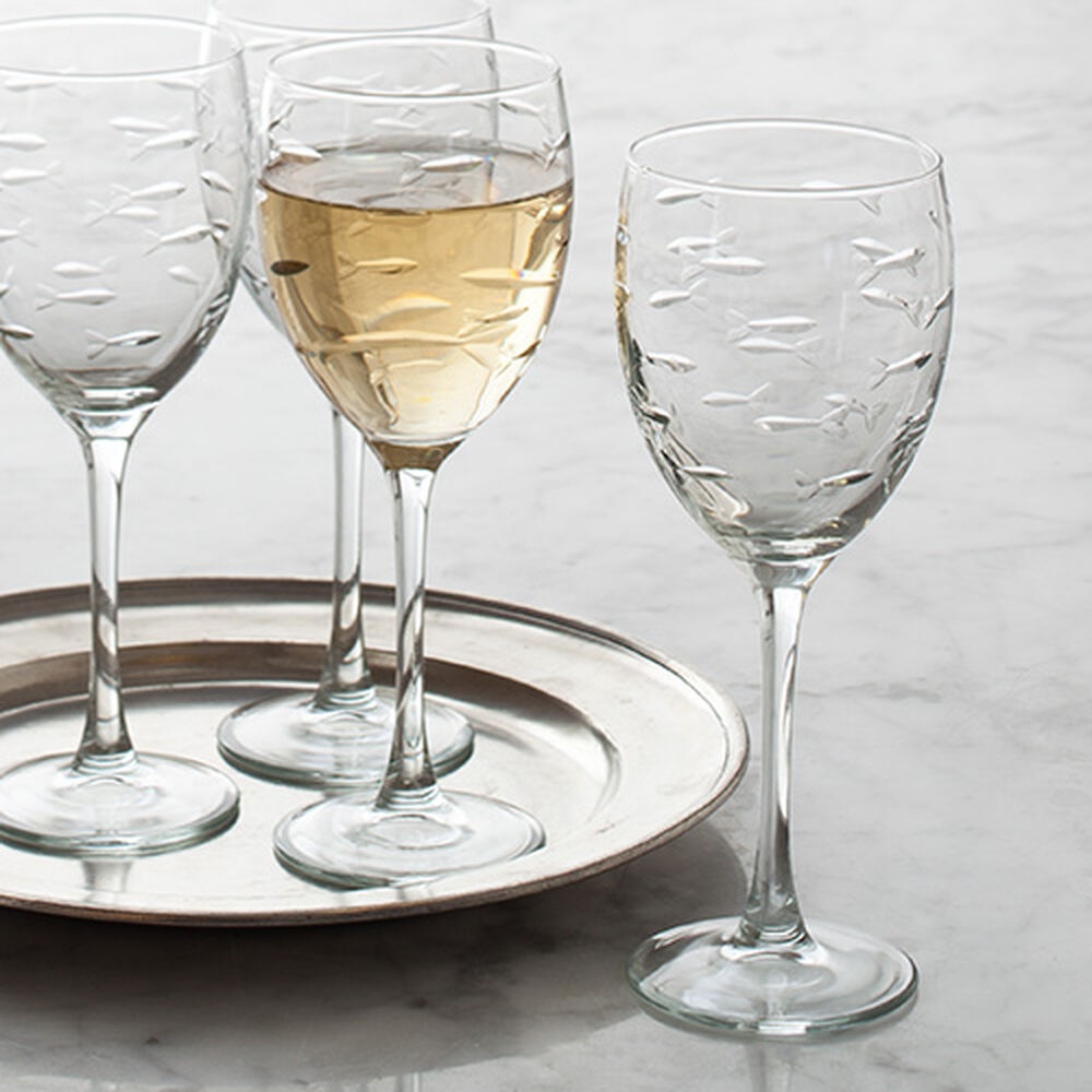 School of Fish White Wine Glasses (Set of 4) image number 0