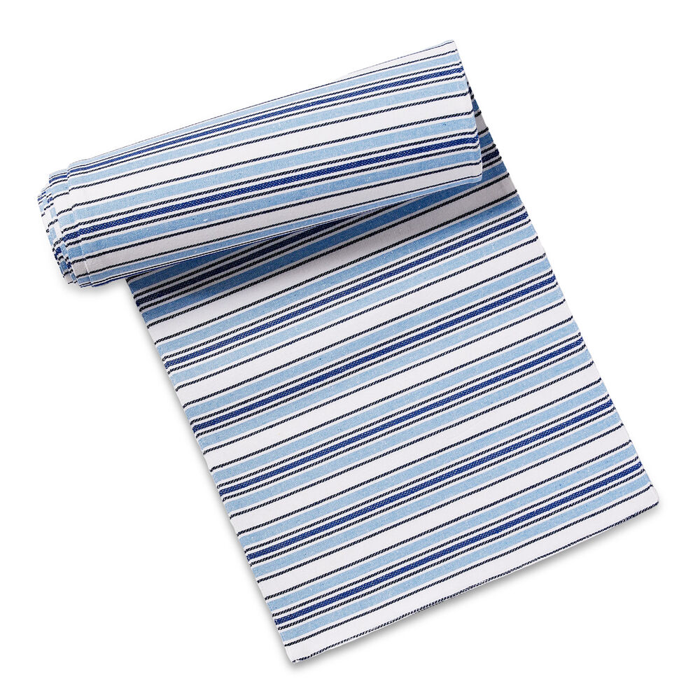 Blue & White Striped Runner image number 0