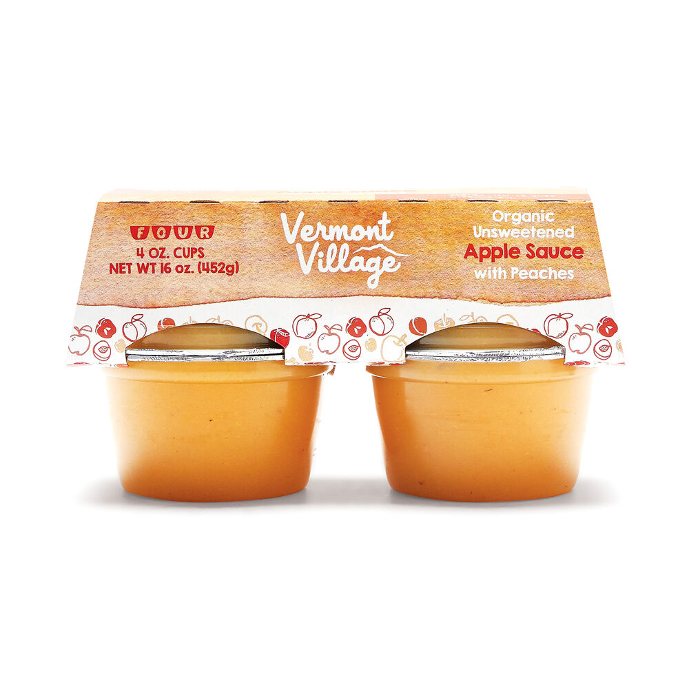 Peach Apple Sauce (Organic) - 4 oz Cups image number 0