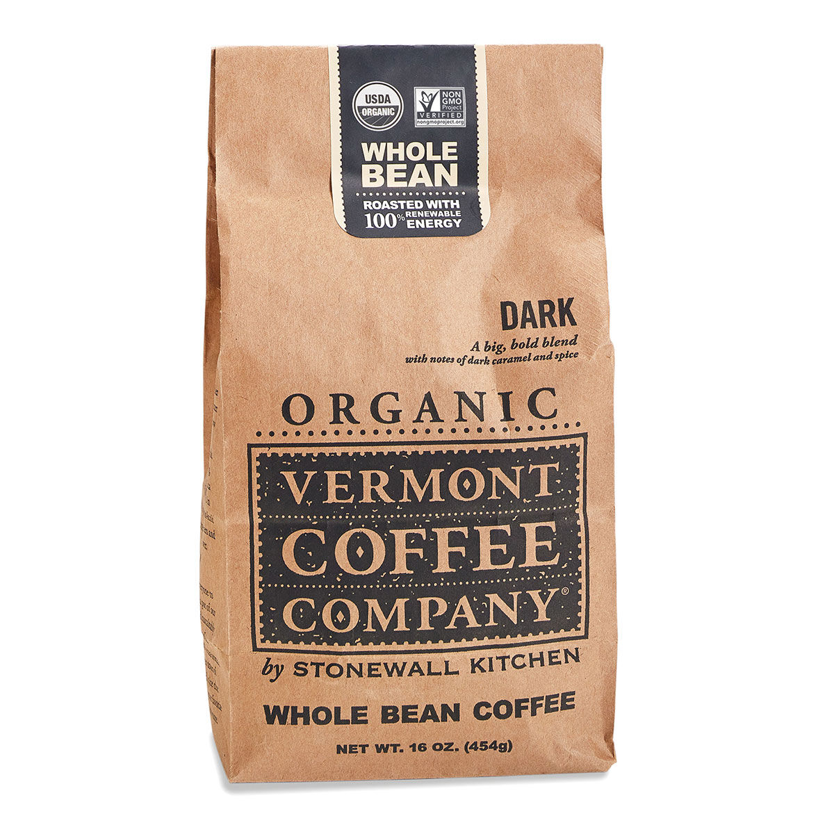 Organic Dark Roast Whole Bean Coffee Vermont Coffee Company
