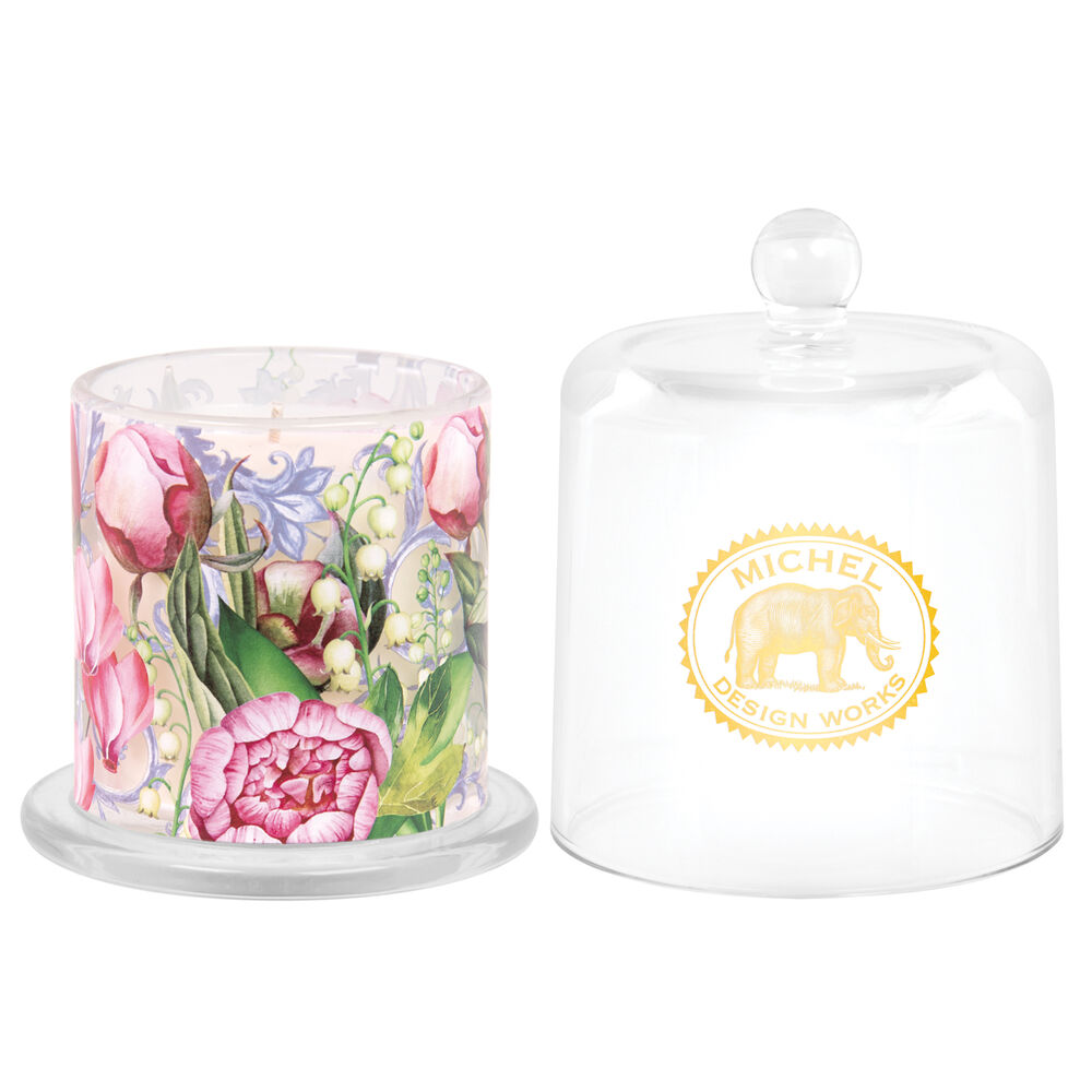 Porcelain Peony Cloche Candle image number 0