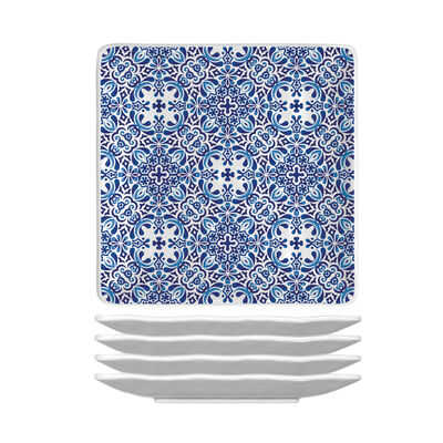 Indigo Seas Melamine Canap&eacute; Plates