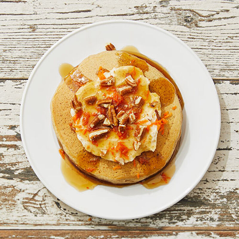 Carrot Cake Pancakes with Maple Cream Cheese Butter