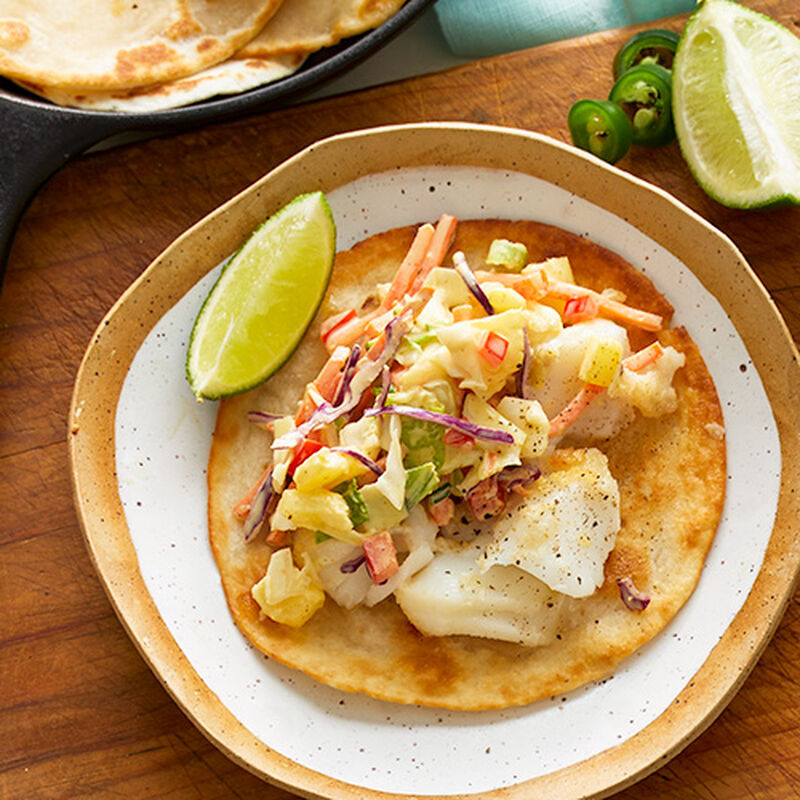Garlic Rosemary Citrus Fish Tacos