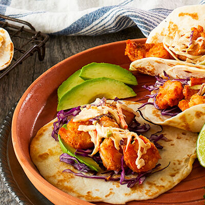 Creole Mustard Shrimp Tacos