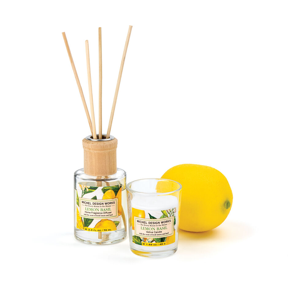 Lemon Basil Diffuser and Votive Candle Set image number 1