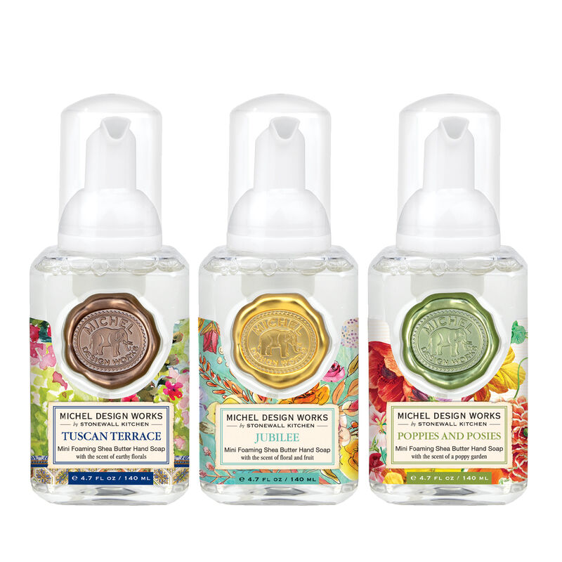 Mini Foaming Hand Soap Set: Tuscan Terrace, Jubilee, Poppies and Posies