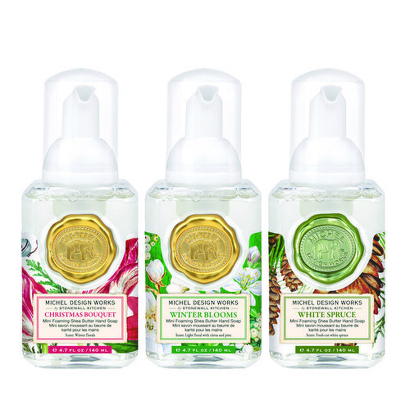 Mini Foaming Hand Soap Set: Christmas Bouquet, Winter Blooms & White Spruce