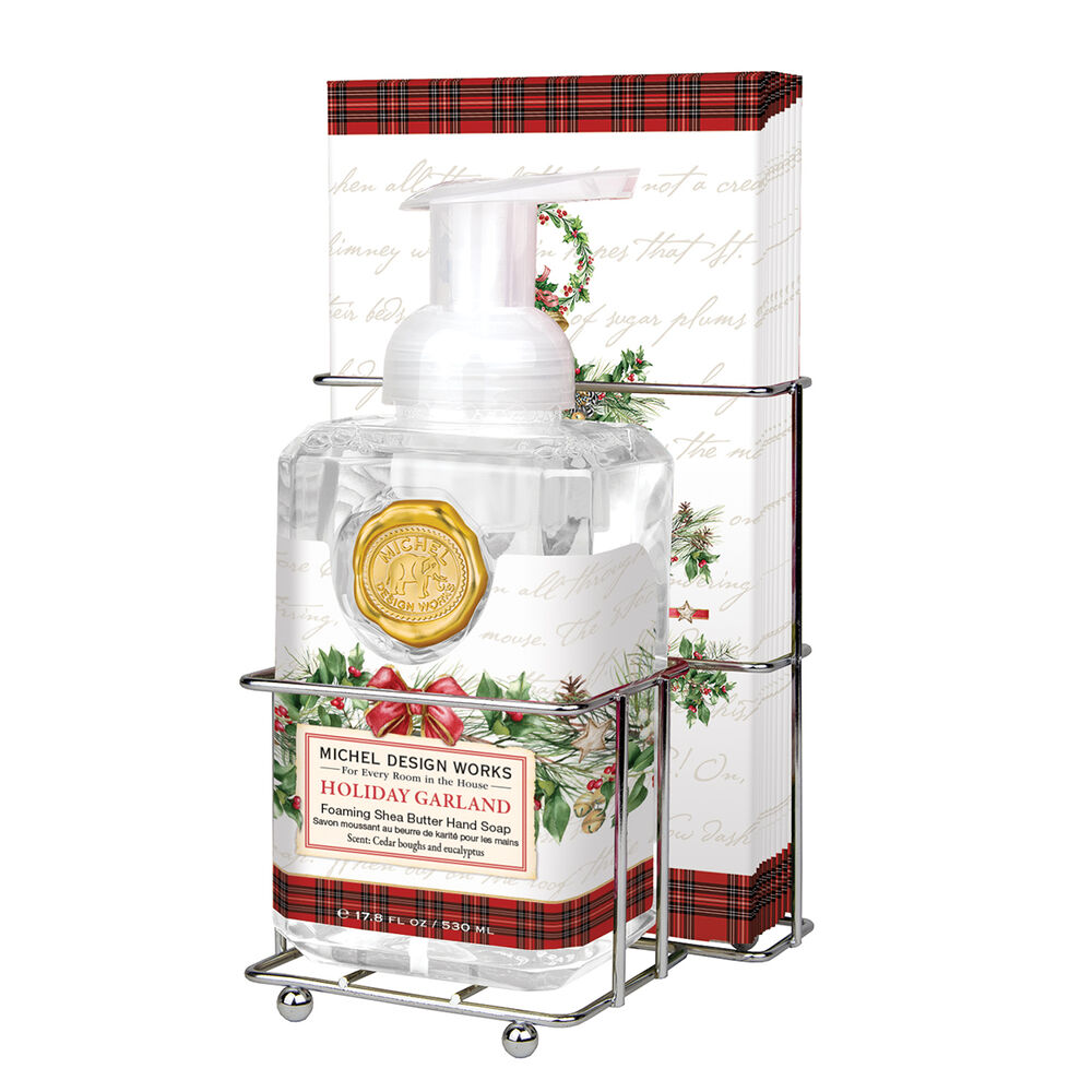 Holiday Garland Foaming Soap Napkin Set