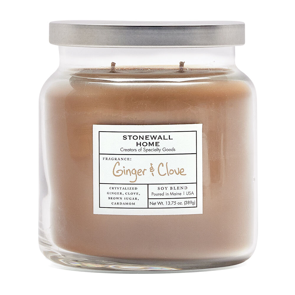 Stonewall Home Ginger & Clove Candle Large Apothecary Stonewall Kitchen