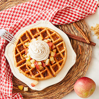 Gluten Free Brown Sugar Waffles with Cinnamon Apple Topping