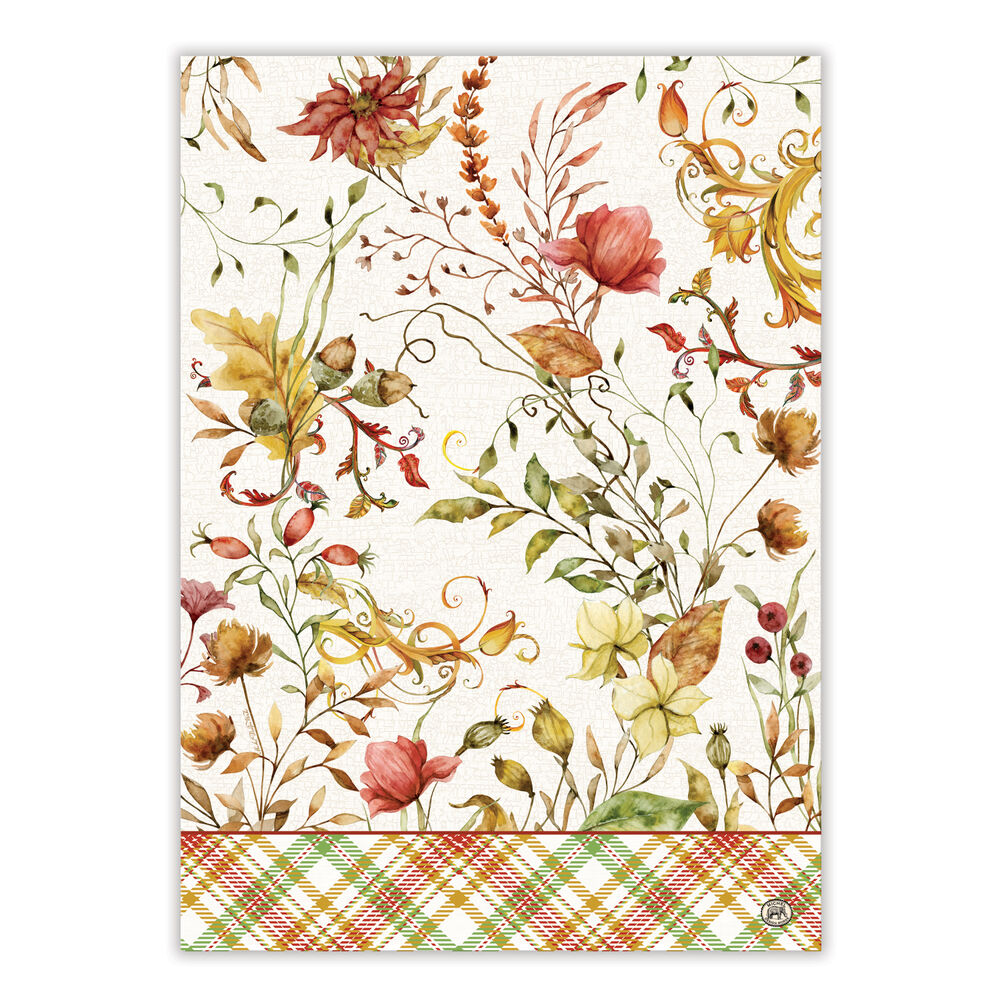 Fall Leaves & Flowers Kitchen Towel image number 0