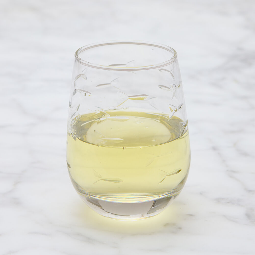 School of Fish Clear Stemless Wine Glass
