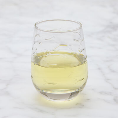 School of Fish Clear Stemless Wine Glass