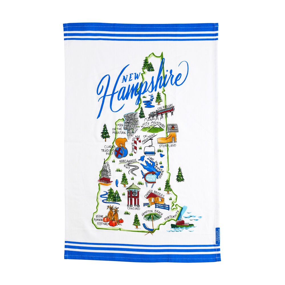 New Hampshire Map Tea Towel image number 0