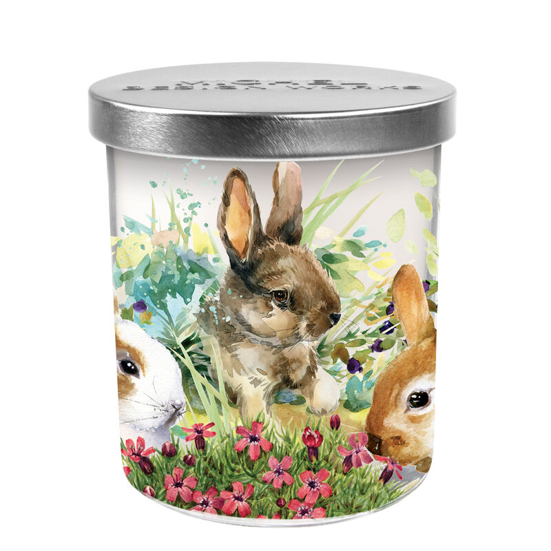 Bunny Meadow Decorative Glass Candle