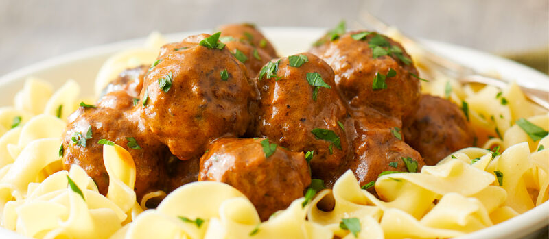 Portobello Horseradish Swedish Meatballs