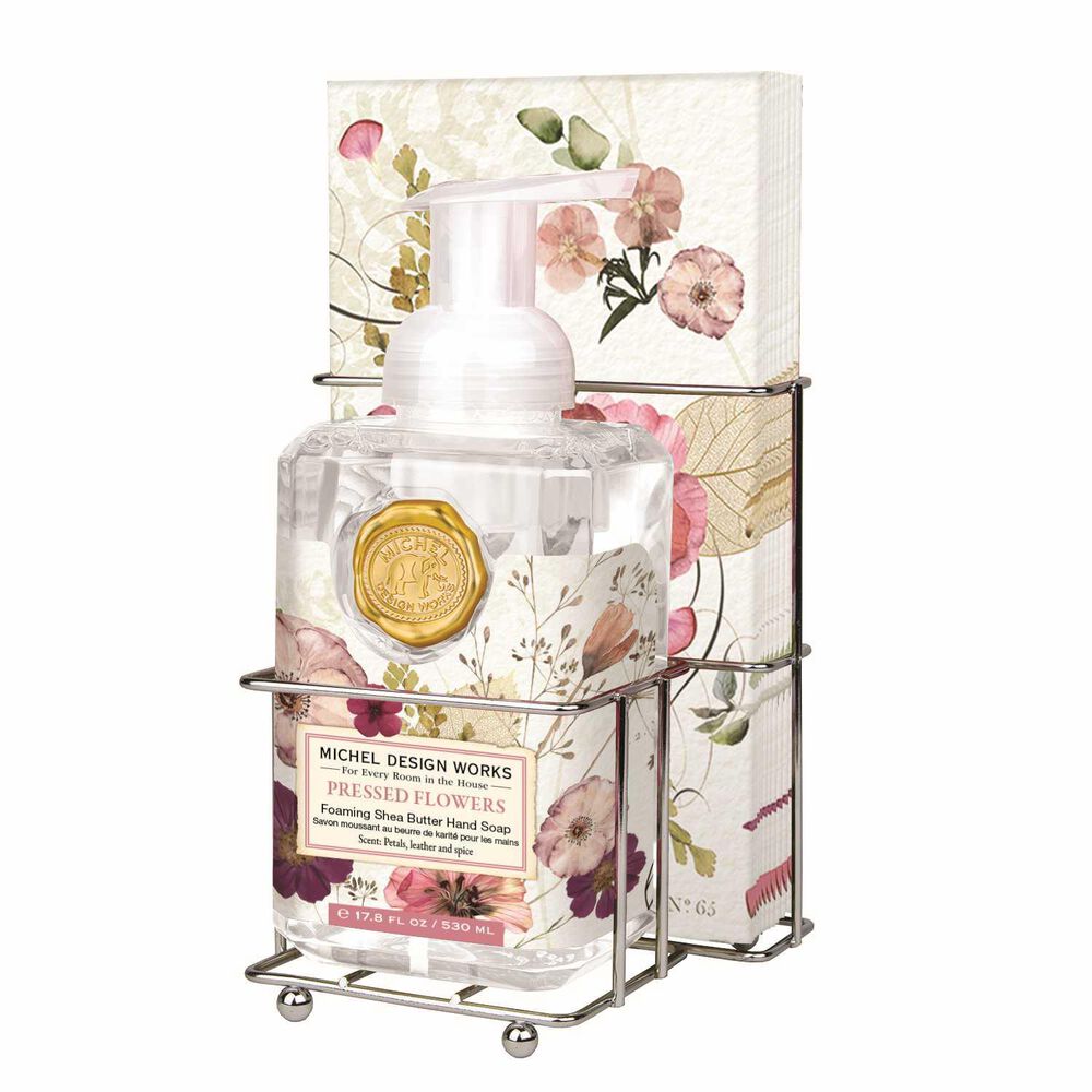 Pressed Flowers Foaming Soap & Napkin Set