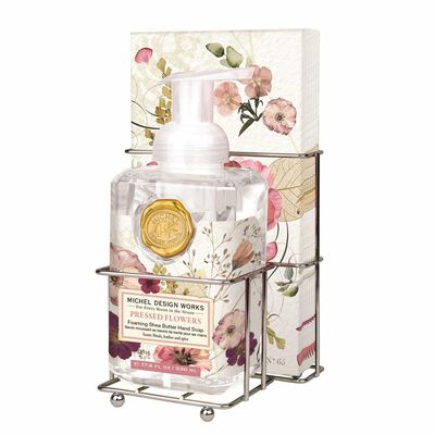 Pressed Flowers Foaming Soap & Napkin Set