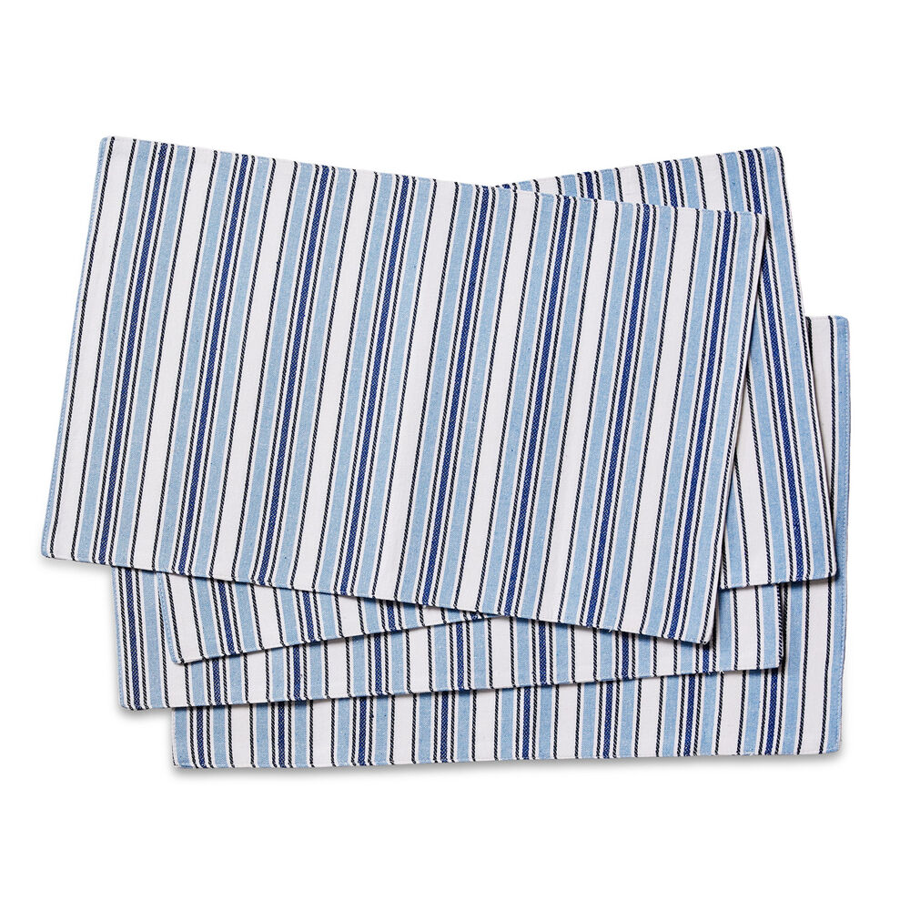 Blue & White Striped Placemats (Set of 4) image number 0
