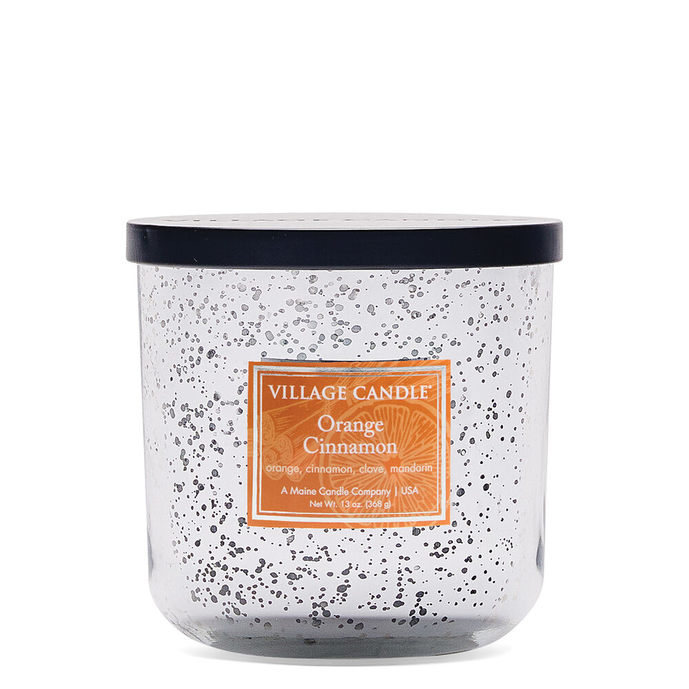 Orange Cinnamon Mercury Glass Candle