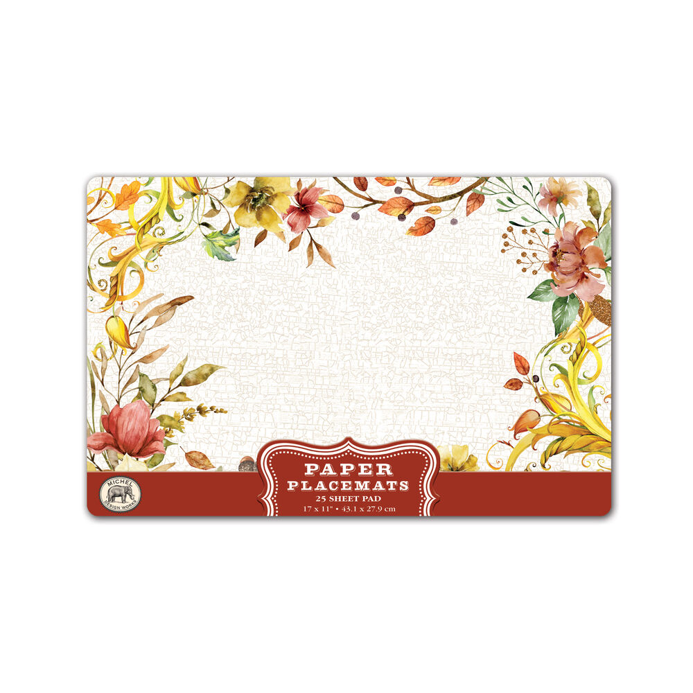 Fall Leaves & Flowers Paper Placemats image number 0