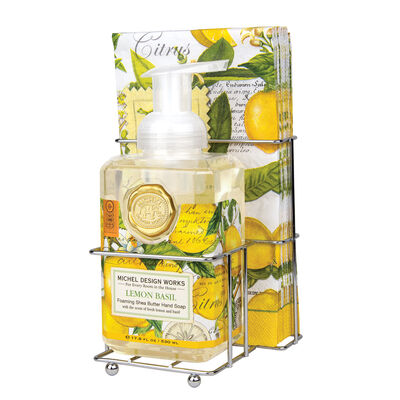 Lemon Basil Foaming Hand Soap & Napkin Set