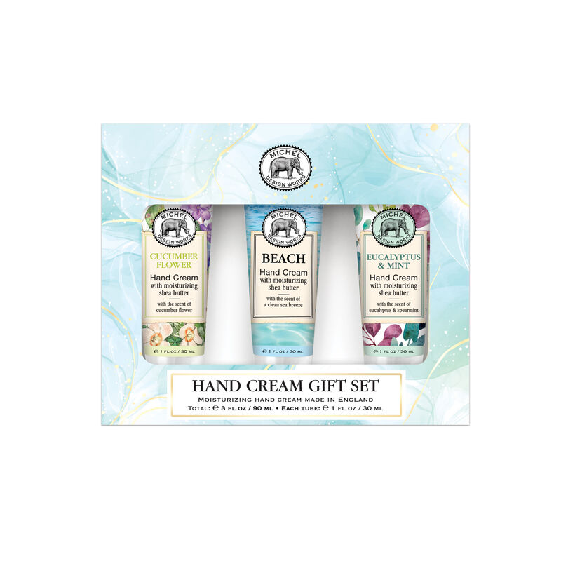 Small Hand Cream Gift Set: Cucumber Flower, Beach, Eucalyptus & Mint